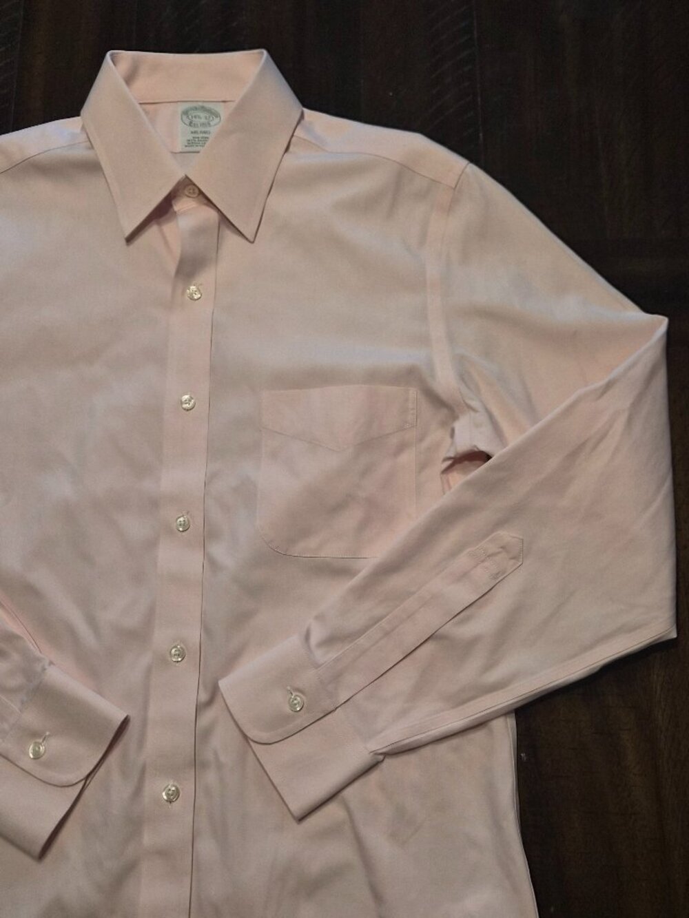 Brooks Brothers Milano Non-Iron Dress Shirt Pink Supima Cotton 14.5-32 Mens G750